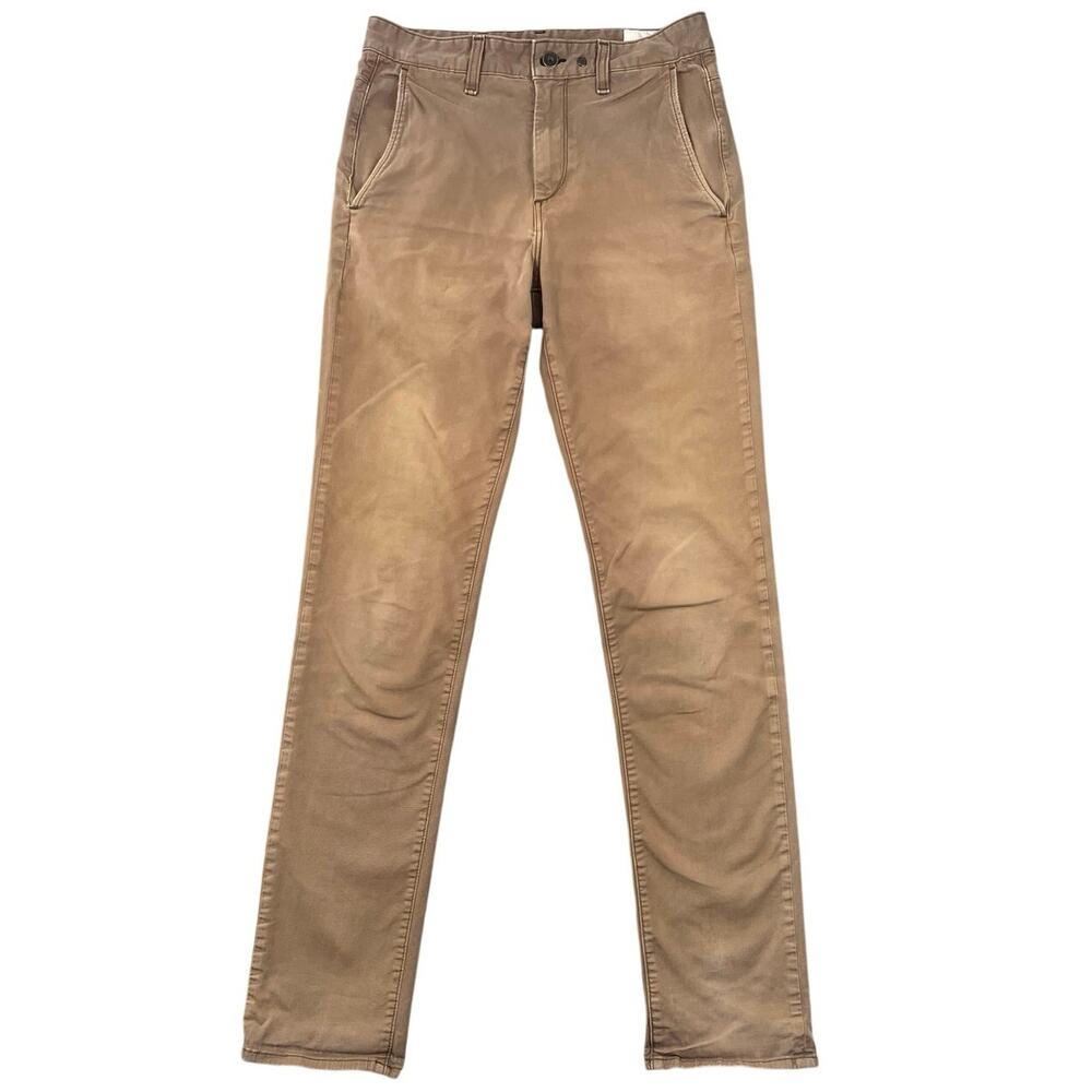 Rag & Bone New York Slim Chino Pants Umber Tan Khaki Stretch Made in USA - 29